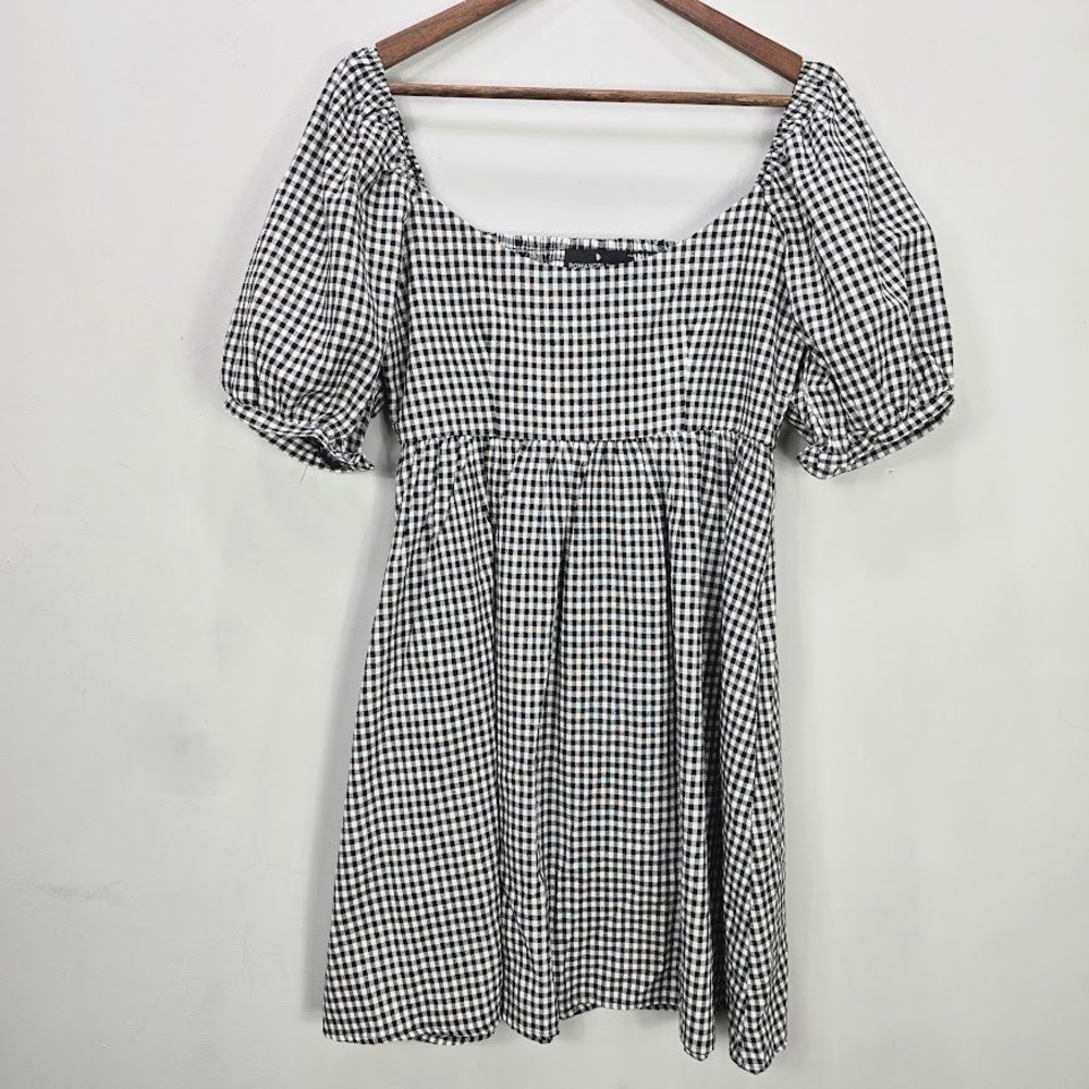 Tuckernuck Pomander Place Mini Dress S Gingham Puff Sleeve‎ Babydoll Milkmaid